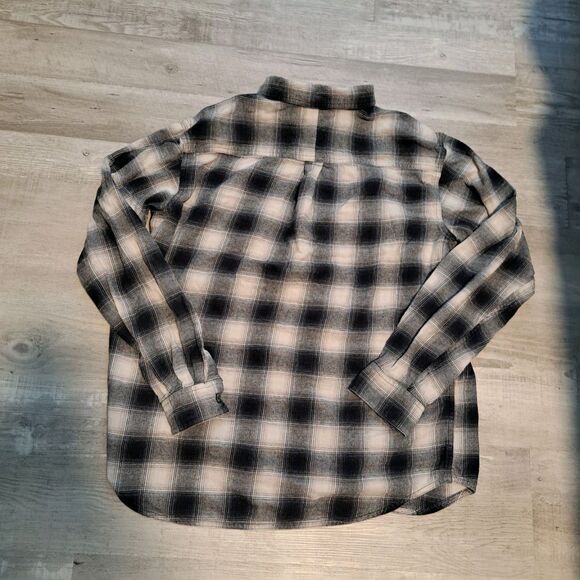 Columbia Plaid Flannel Shirt Mens L Regular Fit Button Up Outdoor Classic Black - Picture 2 of 9